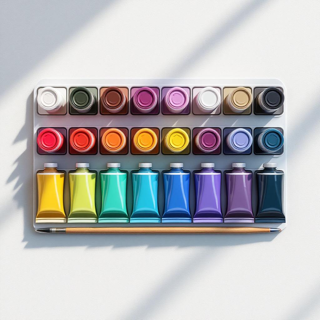 Vibrant Horizon Acrylic Palette — Unleash your creativity with the Vibrant Horizon Acrylic Palette, featuring 24 r